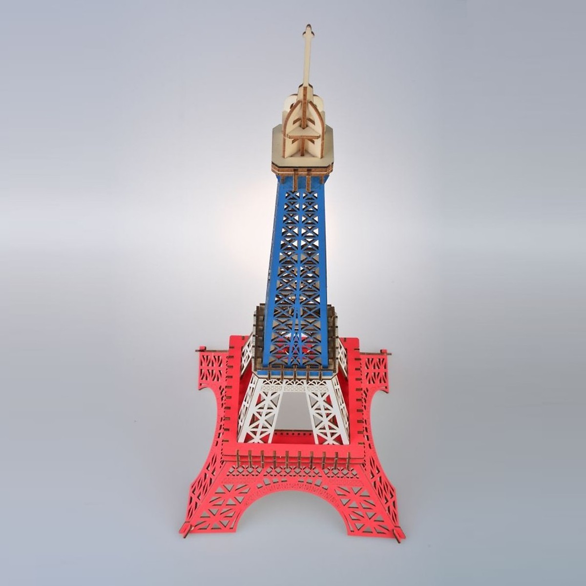Đồ chơi lắp ráp gỗ 3D Mô hình Tháp Eiffel 3 màu Laser - Lắp ráp