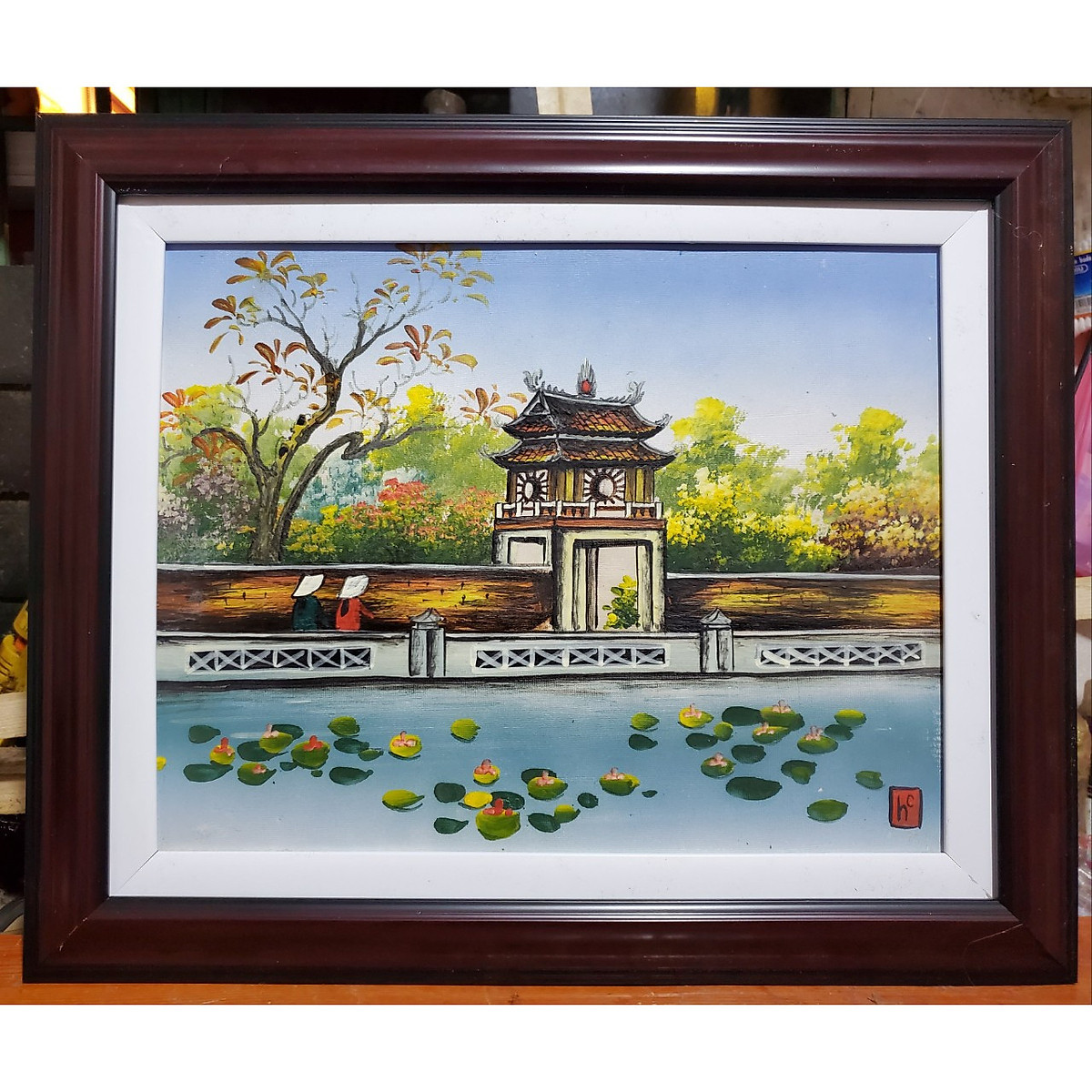 Mua TRANH SỨ - PHONG CẢNH HÀ NỘI - THÁP RÙA (đen trắng) tại gallery Minh  Quân