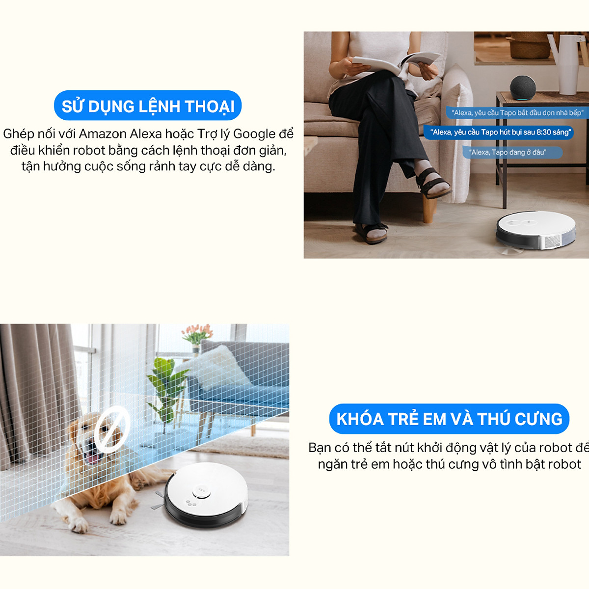 Robot Hút Bụi Và Lau Nhà TP-Link Tapo RV20 Mop / RV20 Mop Plus Điều Hướng LiDar MagSlim - Hàng Chính Hãng