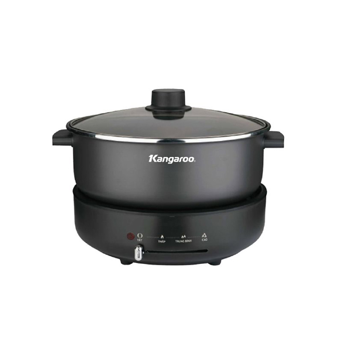 Lẩu điện Kangaroo KG40EH1, dung tích 4L, công suất 1300W, cấu trúc đĩa truyền nhiệt giúp truyền nhiệt nhanh và đều, an toàn tự ngắt khi quá nhiệt - Hàng chính hãng