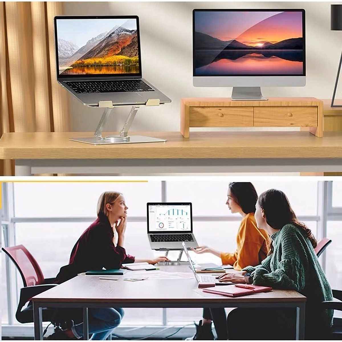 Giá Đỡ Hợp Kim Nhôm Để Bàn Xoay 360 Độ Cho Điện Thoại, Máy Tính Bảng, Iphone, Ipad L05 - Hàng chính hãng