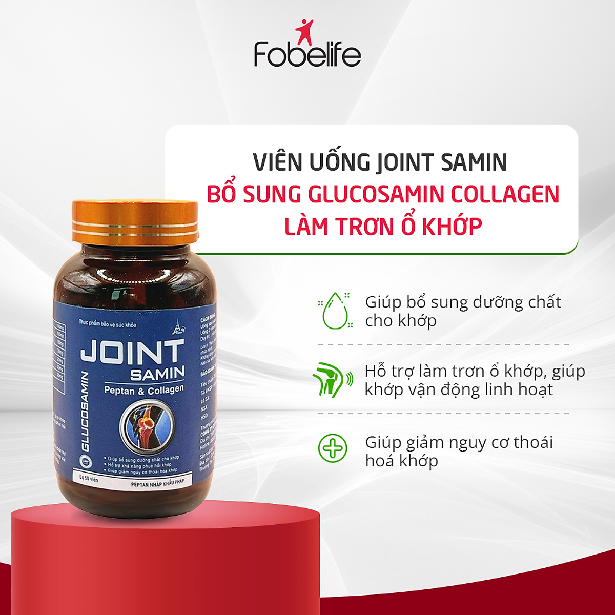 Viên Uống Giảm Đau Mỏi Khớp Bổ Sung Dưỡng Chất Làm Trơn Ổ Khớp JOINT SAMIN ( Hủ 50 viên )