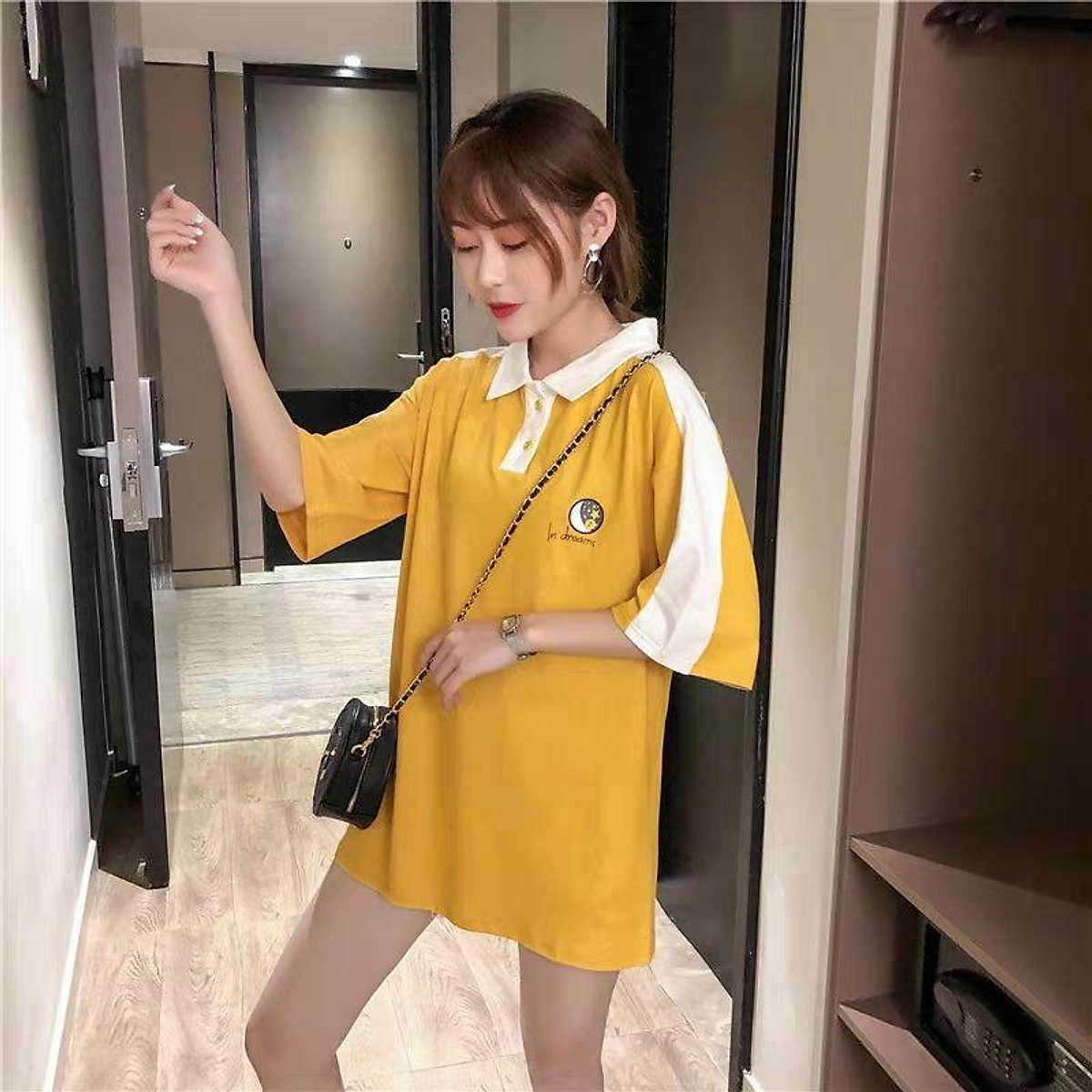Áo polo, áo nữ, áo uzzlang, áo kiểu, áo có cổ chữ V, áo Hàn Quốc