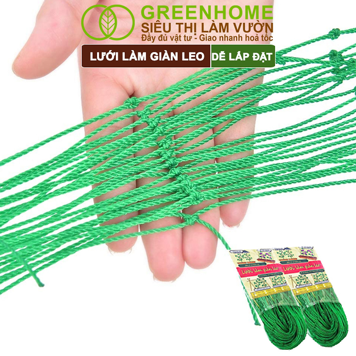Lưới làm giàn cây leo,, Độ bền cao, Dễ lắp đặt, Không viền, Làm giàn bầu, Mướp, bầu, Bí, hoa, Nhiều kích thước |Greenhome