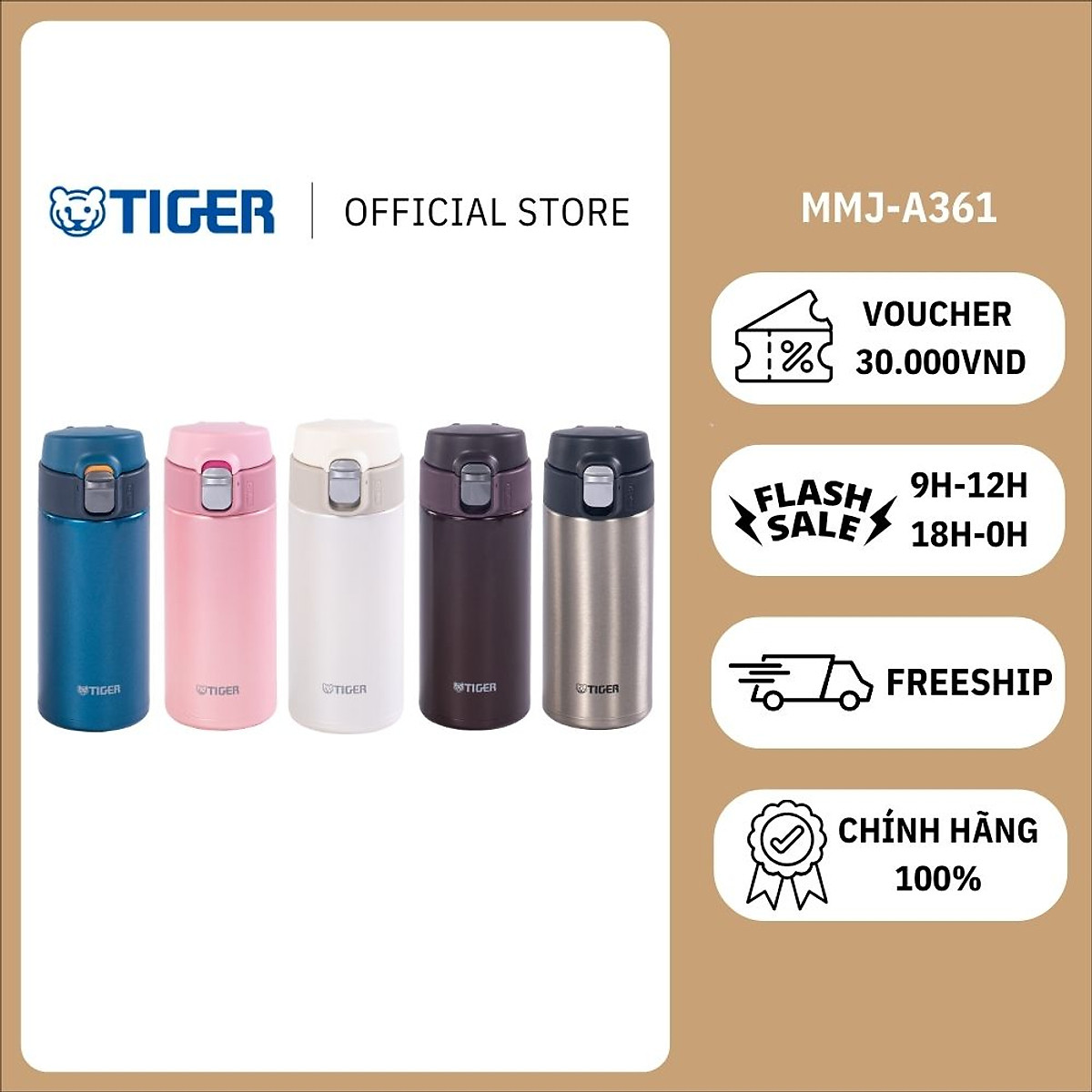 Bình Giữ Nhiệt Lưỡng Tính Tiger MMJ-A361 (360ml)