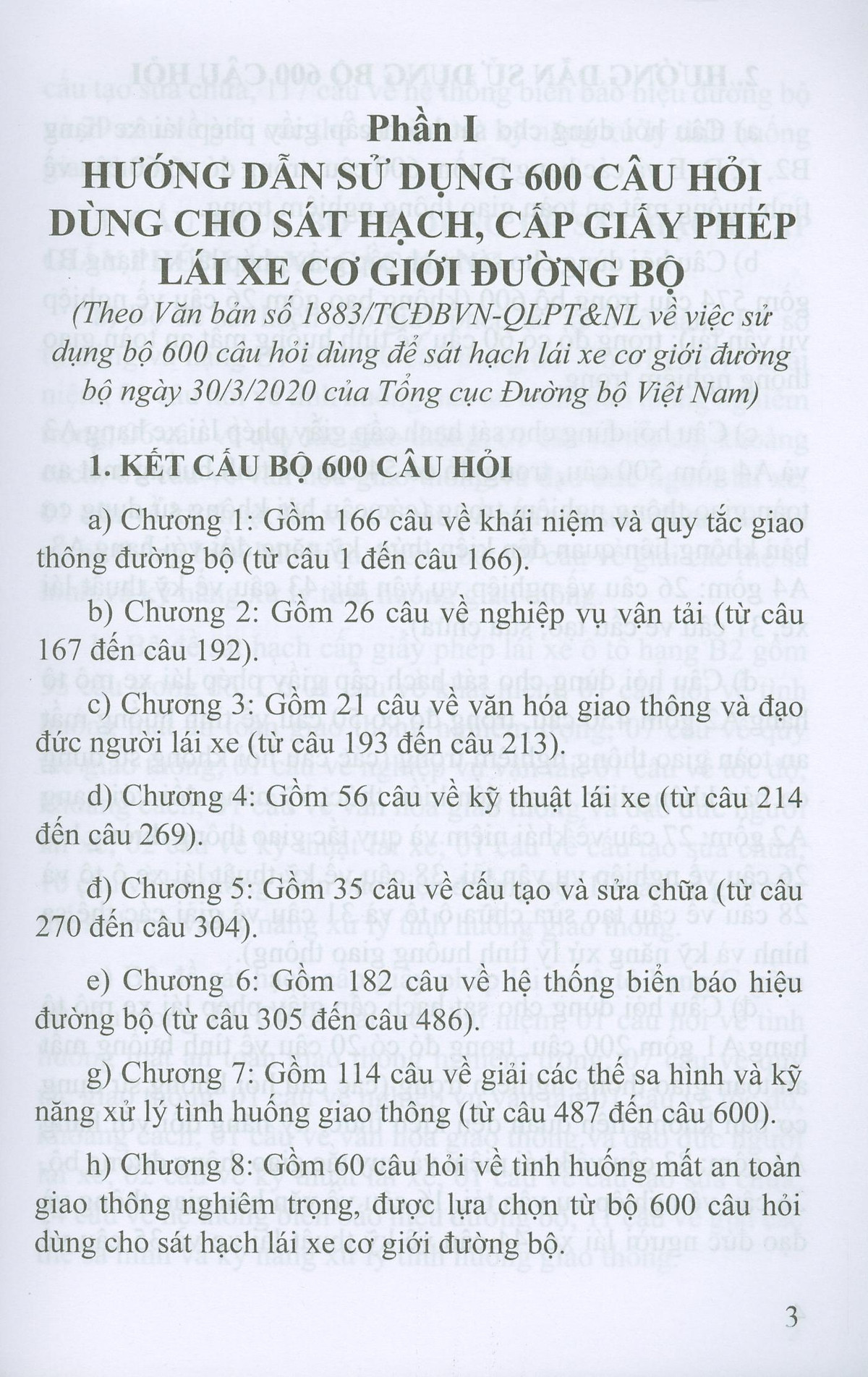 600 Câu Hỏi Dùng Cho Sát Hạch, Cấp Giấy Phép Lái Xe Cơ Giới Đường Bộ