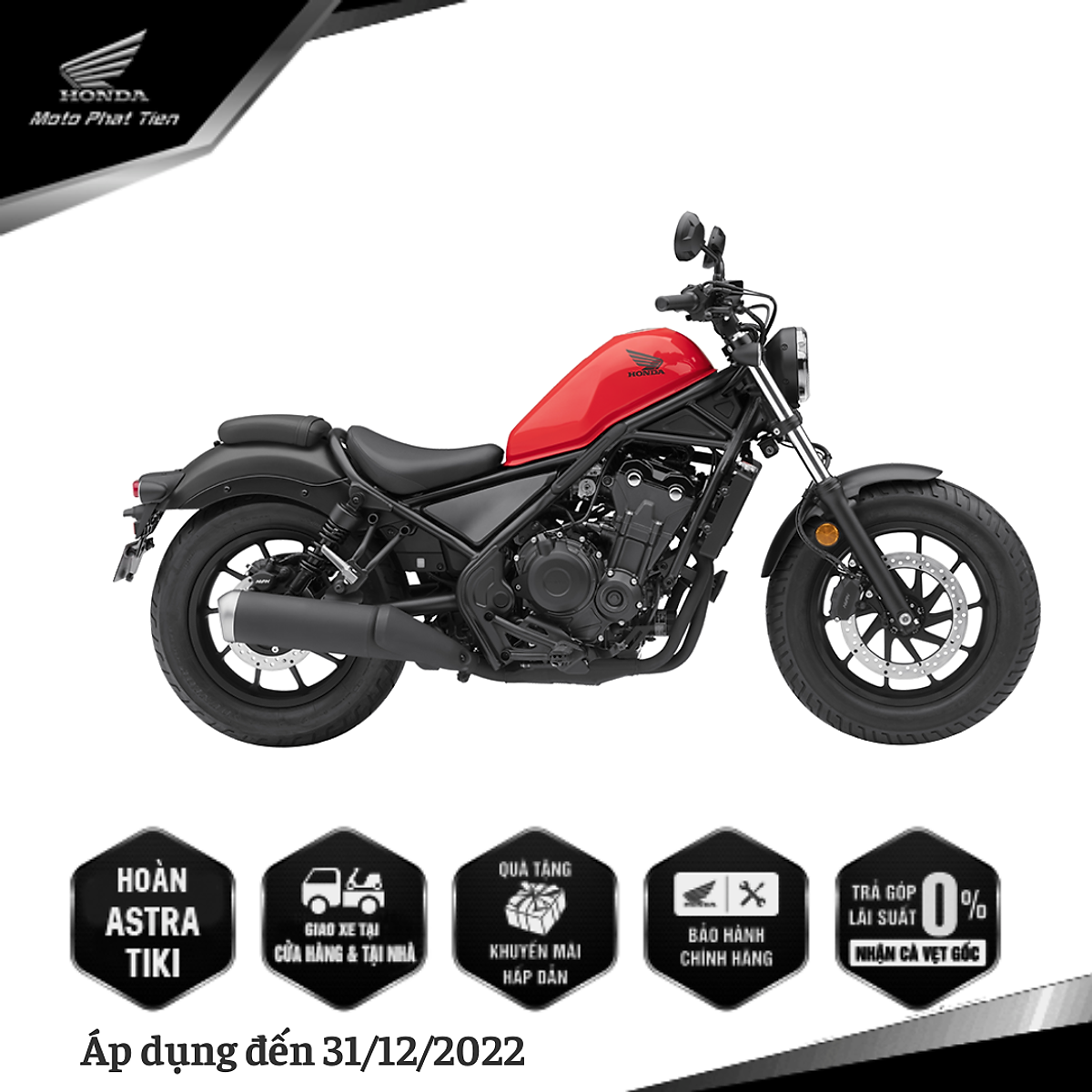 Honda Rebel 500 phiên bản 2022 ra mắt với giá bán 180 triệu đồng  Xefun   Moto  Car News