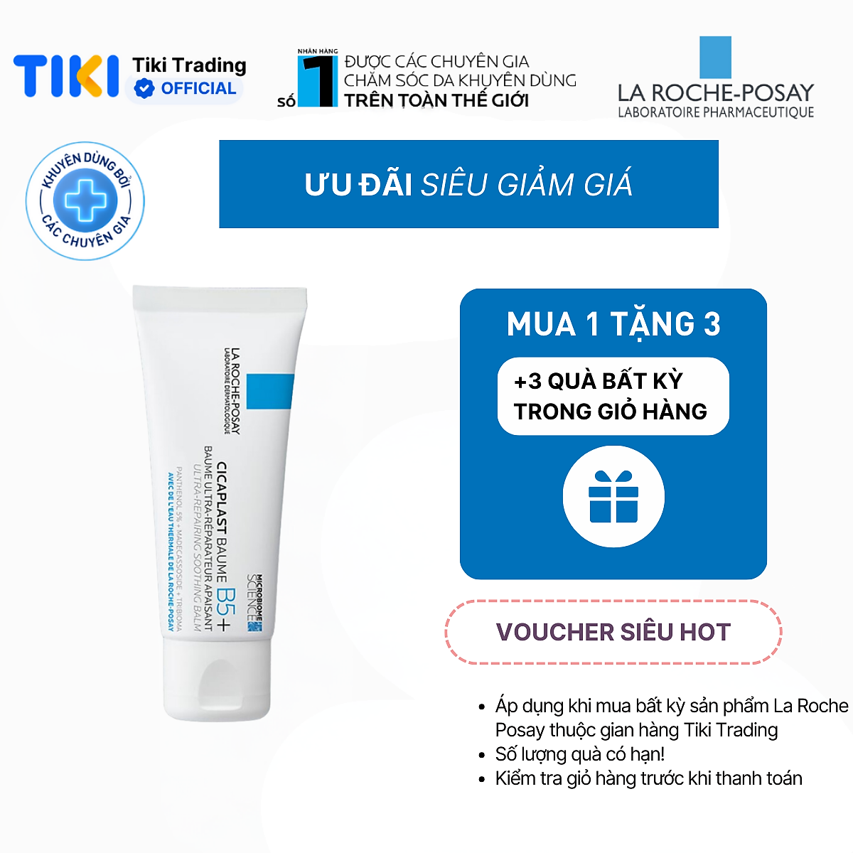 Kem dưỡng hỗ trợ làm dịu & phục hồi da La Roche-Posay Cicaplast Baume B5+ 40ml