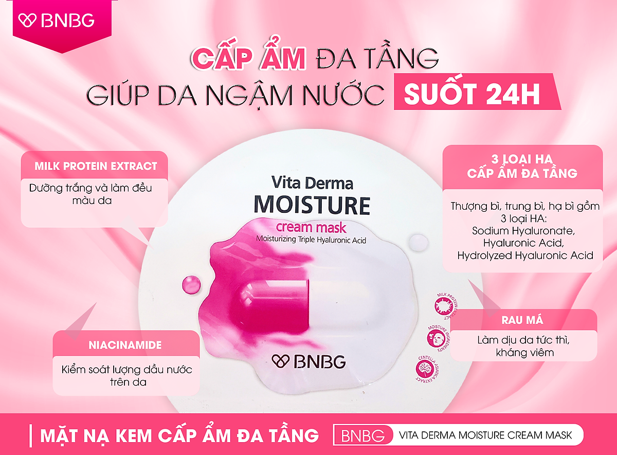 Mua Mặt Nạ BNBG Vita Derma Moisture Cream Mask Dưỡng Chất Kem Cấp Ẩm Đa  Tầng 28ml tại BNBG Official Store | Tiki