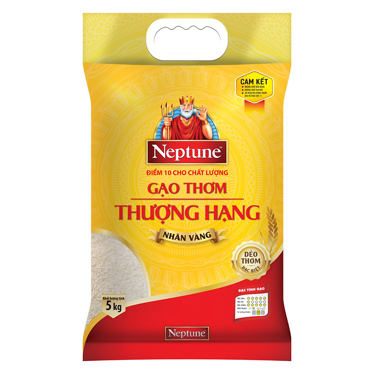 Gạo Thơm Thượng Hạng Neptune Nhãn Vàng 5kg