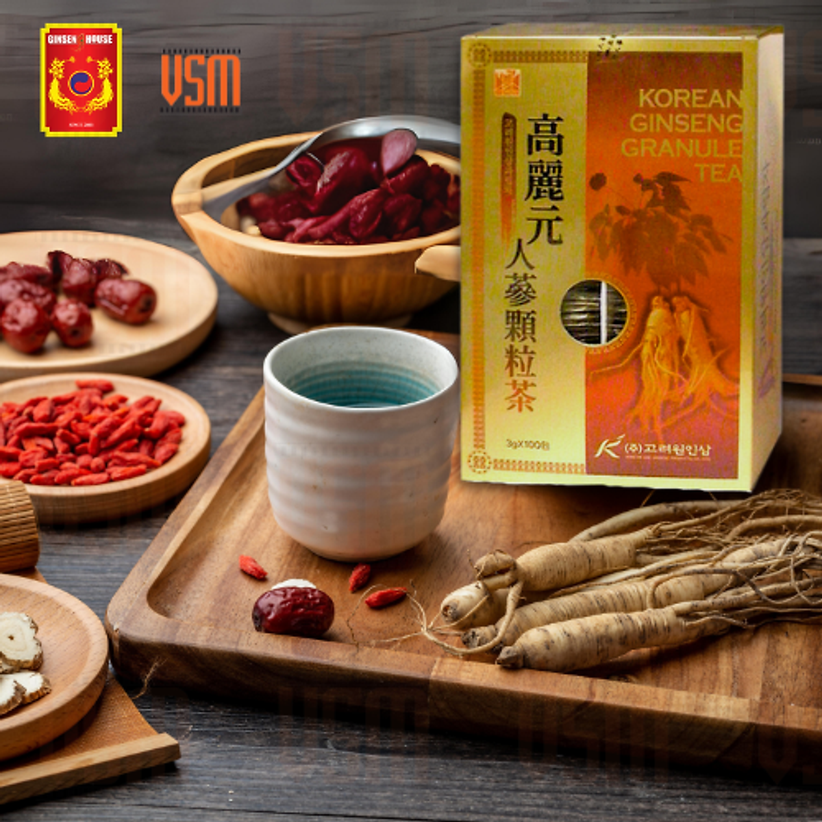 Trà Sâm Ginseng House Hàn Quốc Korean Ginseng Tea - Hộp 100