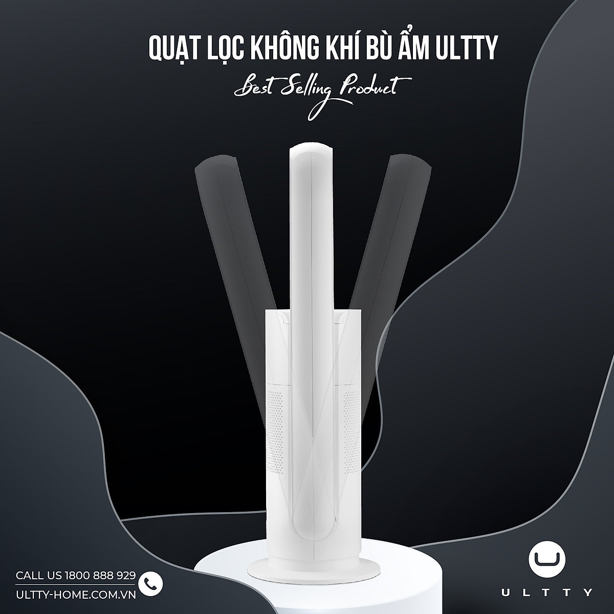 Combo Máy Lọc Không Khí Bù Ẩm ULTTY SKJ - CR022 Dạng Quạt, Khử Khuẩn Bằng Tia UV + Màng lọc HEPA H14 Nano Phân Tử Bạc - Hàng Chính Hãng