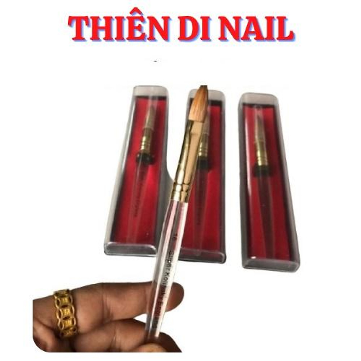 Cọ đắp bột lông chồn xịn -100% không pha lông tạp chất, bút đắp bột Thiên Di Nail