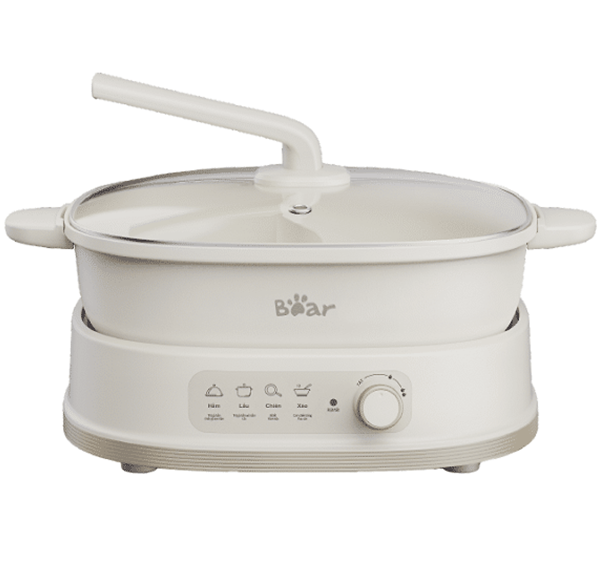 Nồi Lẩu 2 Ngăn Bear Đa Năng Nhiều Chế Độ Nấu Lẩu Hầm Ninh Chiên Rán Xào Chống Dính Cực Tốt Kháng Khuẩn 99,99% - SB NL60U HÀNG CHÍNH HÃNG