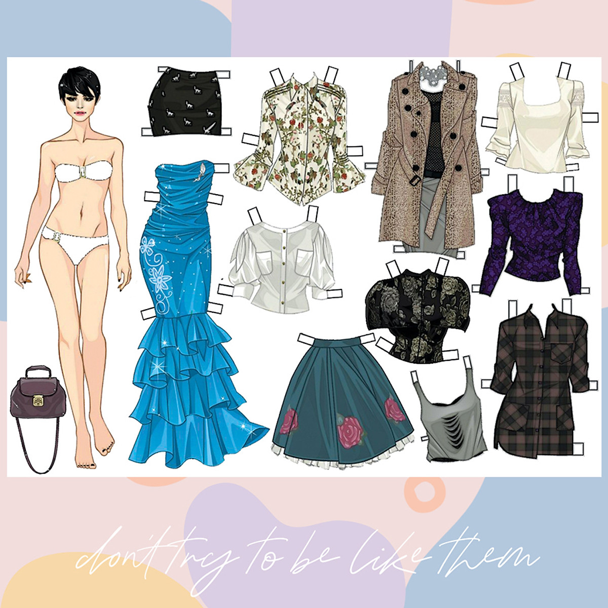 Búp bê giấy (paper doll) thay đồ thời trang đồ chơi cắt thủ công cho bé Combo 9 hình siêu đẹp BBG010 Búp bê giấy (paper doll) thay đồ thời trang đồ chơi cắt thủ công cho bé Combo 9 hình siêu đẹp BBG010