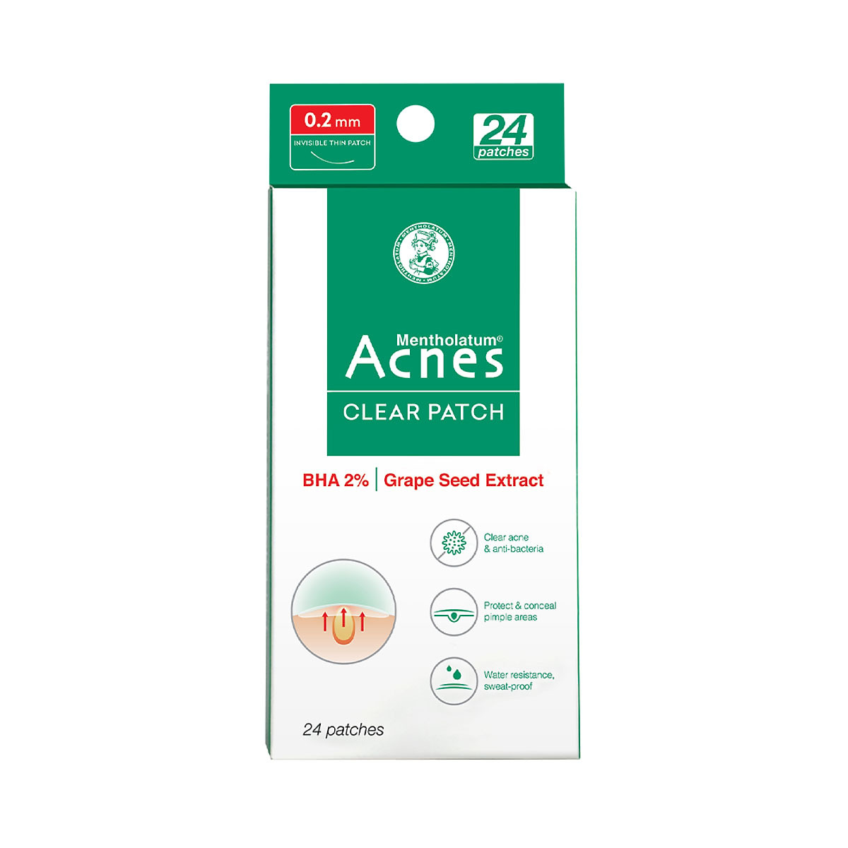 Miếng dán mụn giúp giảm mụn sưng viêm Acnes Clear Patch (24 Miếng)