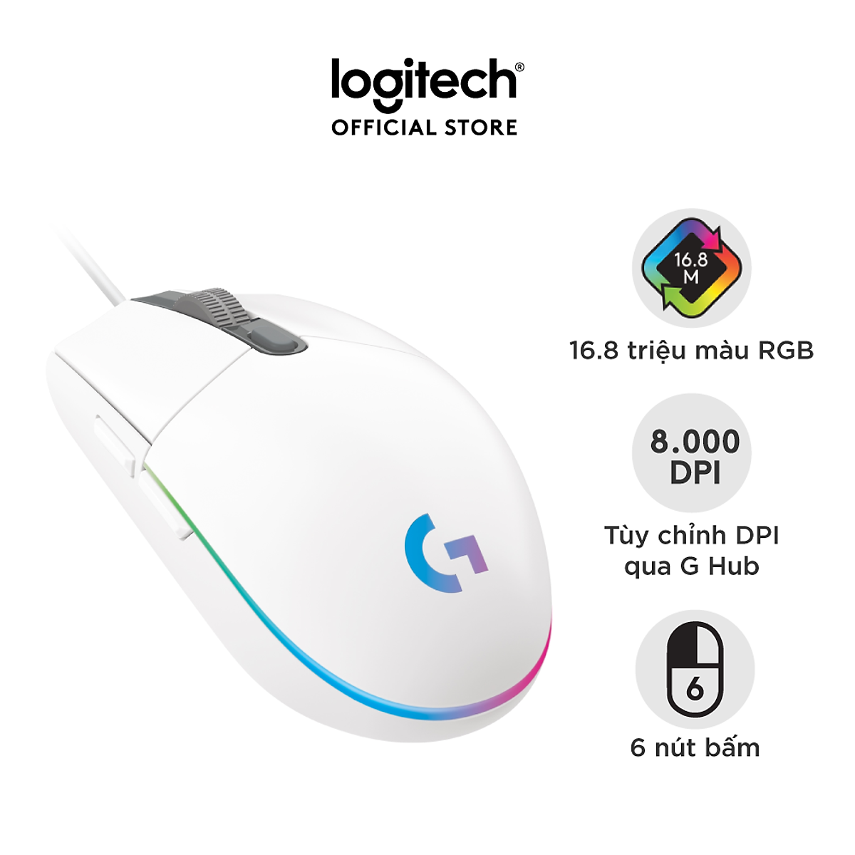 Chuột Gaming Logitech G102 Gen 2 Lightsync - Hàng Chính Hãng