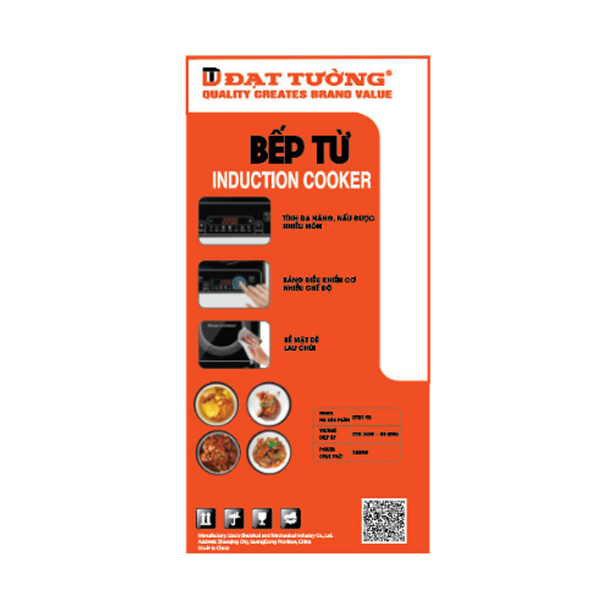 Bếp Điện Từ Đơn Kèm Nồi Lẩu Inox Đạt Tường DTBT-03 - Hàng Chính Hãng