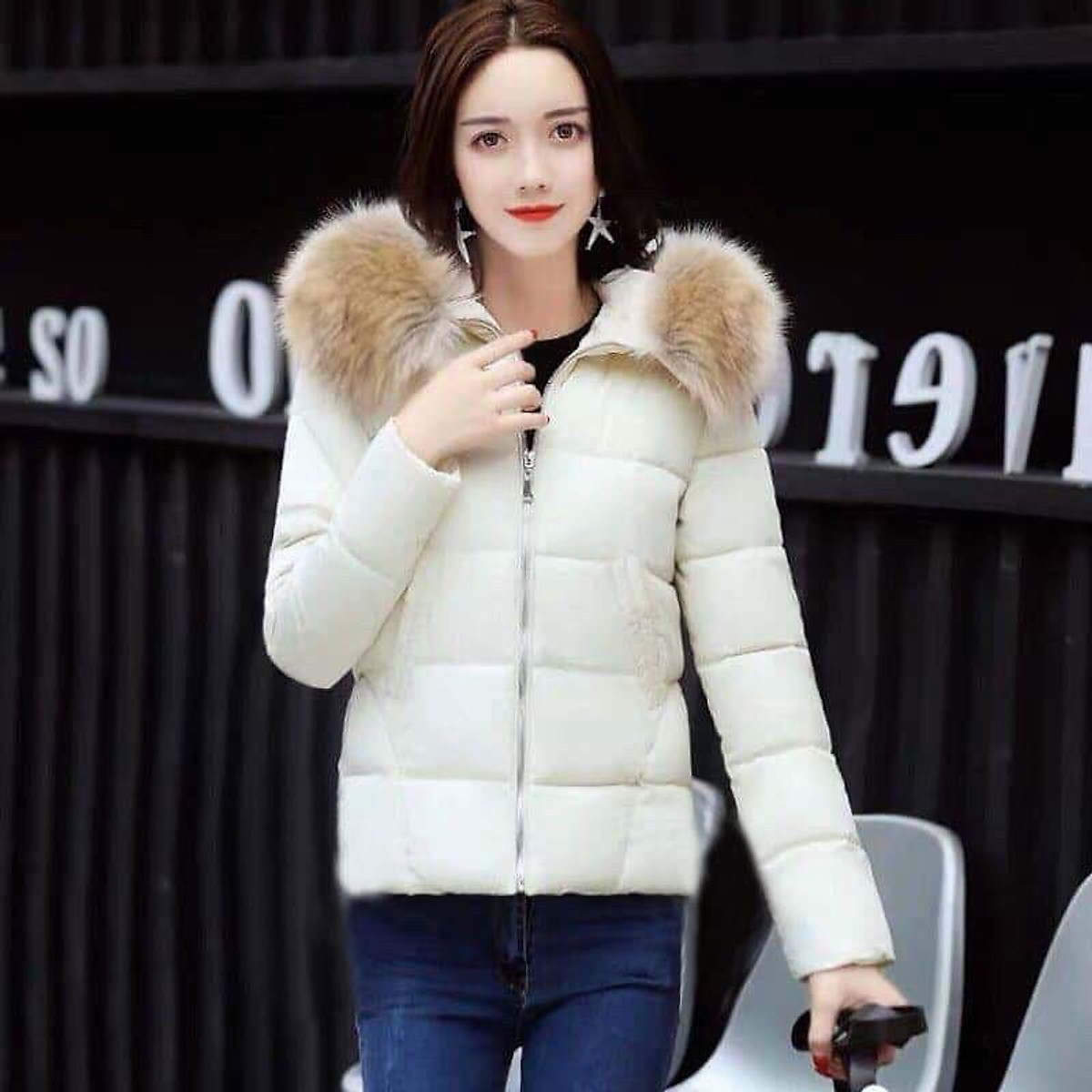 ÁO KHOÁC PHAO LÔNG CÓ NÓN CỰC ẤM CHO MÙA ĐỒNG - Áo khoác phao nữ Áo Khoác Phao Lông Có Nón Cực Ấm Cho Mùa Đồng - Áo Khoác Phao Nữ