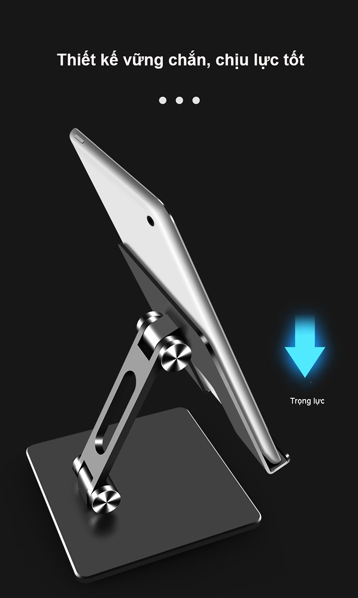 Giá Đỡ Để Bàn Điện Thoại Di Động, Máy Tính Bảng, Ipad Hợp Kim Nhôm Cao Cấp Hai Trục Xoay 180 Độ Chống Đổ Hàng Chính Hãng Tamayoko