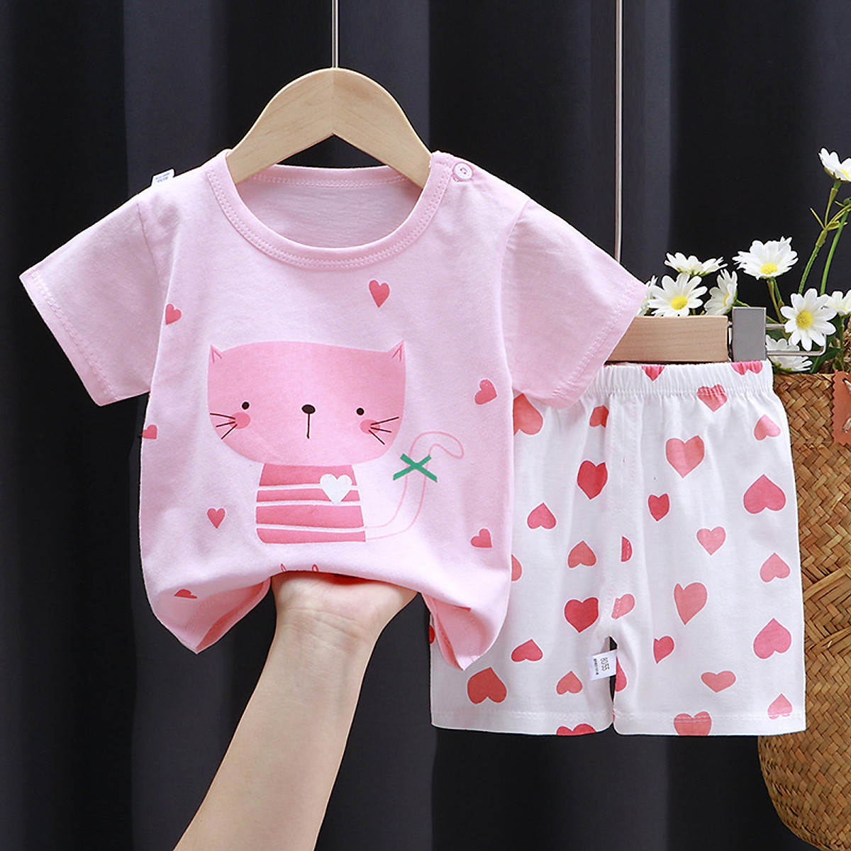 Bộ quần áo cộc COTTON Quảng Châu xịn in hình cute ngộ nghĩnh thời ...