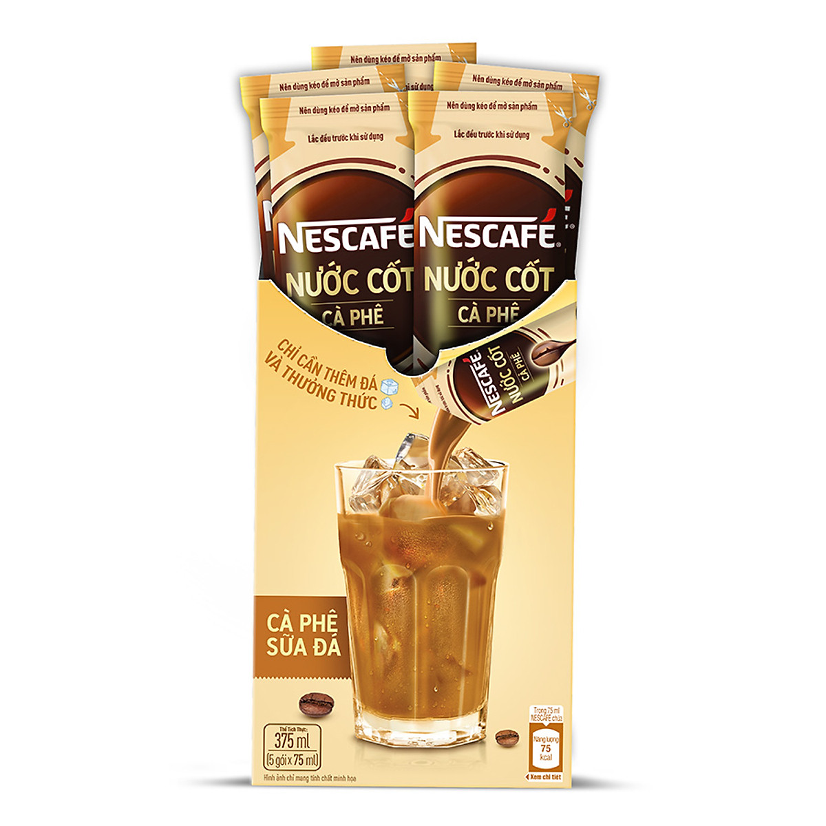 Nước cốt cà phê NESCAFÉ - CÀ PHÊ SỮA ĐÁ (hộp 5 gói)