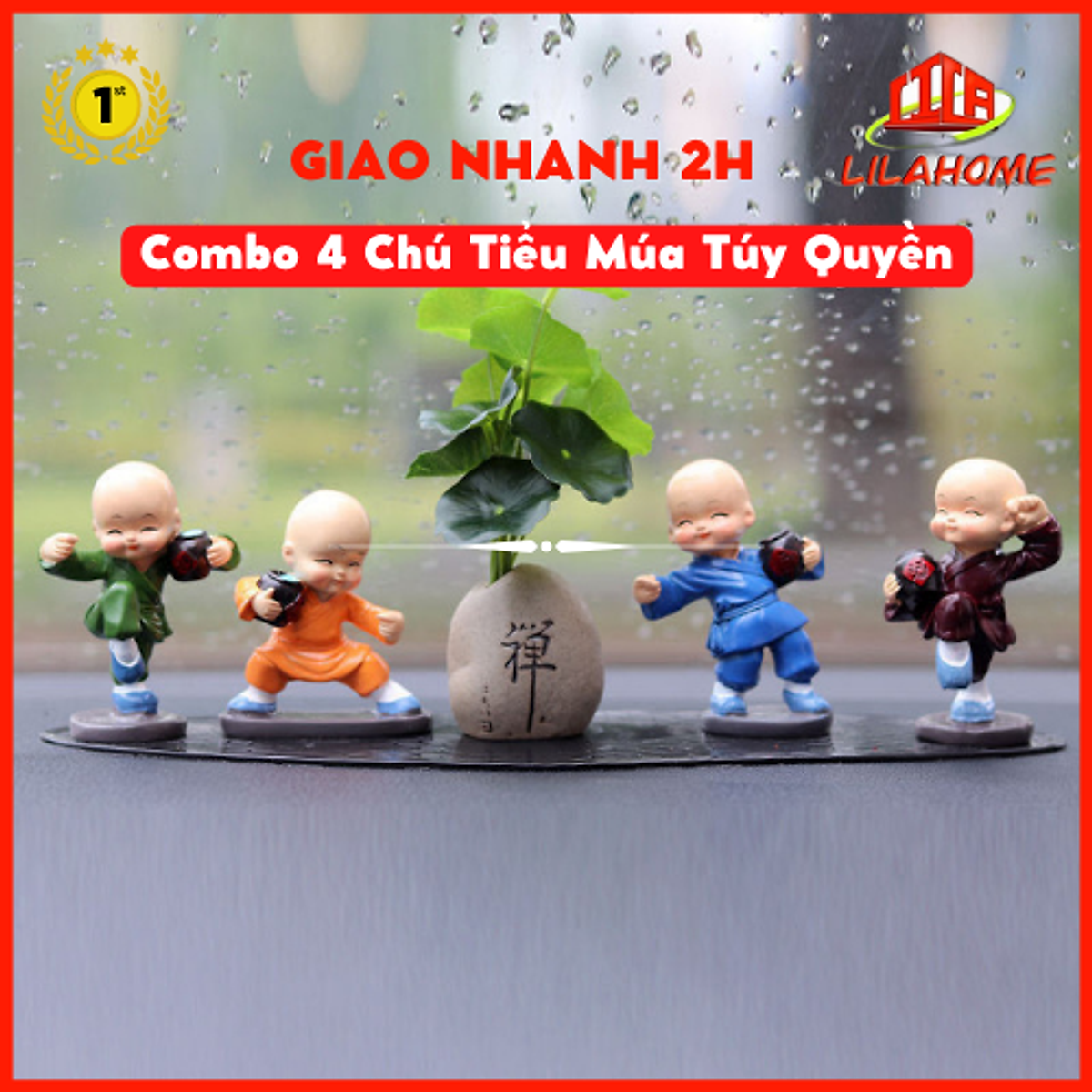 Combo 4 Chú Tiểu Múa Võ Túy Quyền Trang Trí Hoặc Làm Qùa Tặng-Hàng ...