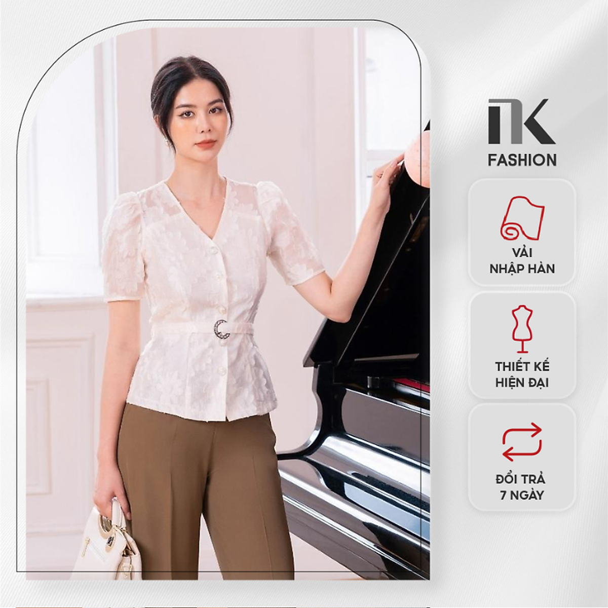 Mua Áo Sơ Mi Nữ NK Fashion Thiết Kế Hoa Nổi Kèm Đai Rời, Chất Liệu Vải Voan, Chiết Eo Tôn Dáng NKSM2205001 - s tại NK FASHION OFFICIAL Mua Áo Sơ Mi Nữ Nk Fashion Thiết Kế Hoa Nổi Kèm Đai Rời, Chất Liệu Vải Voan, Chiết Eo Tôn Dáng Nksm2205001 - S Tại Nk Fashion Official