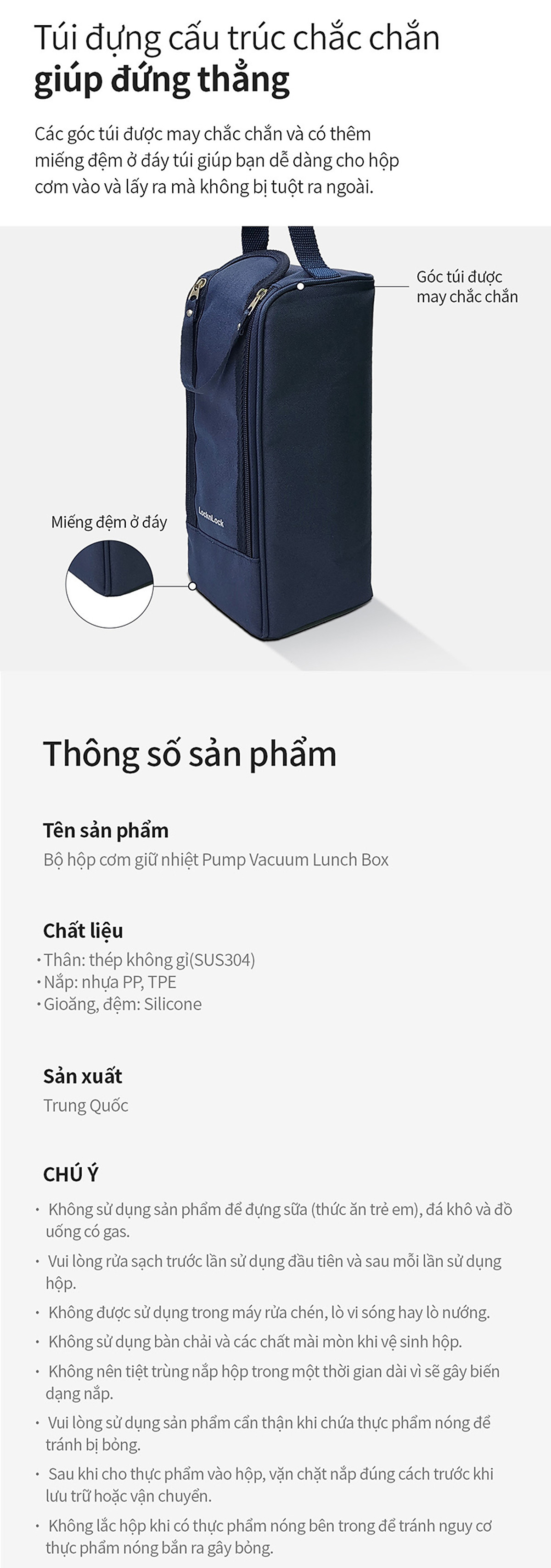 Bộ Hộp Cơm Giữ Nhiệt Hút Chân Không Lock&Lock NVY-4 - LHC8052S01