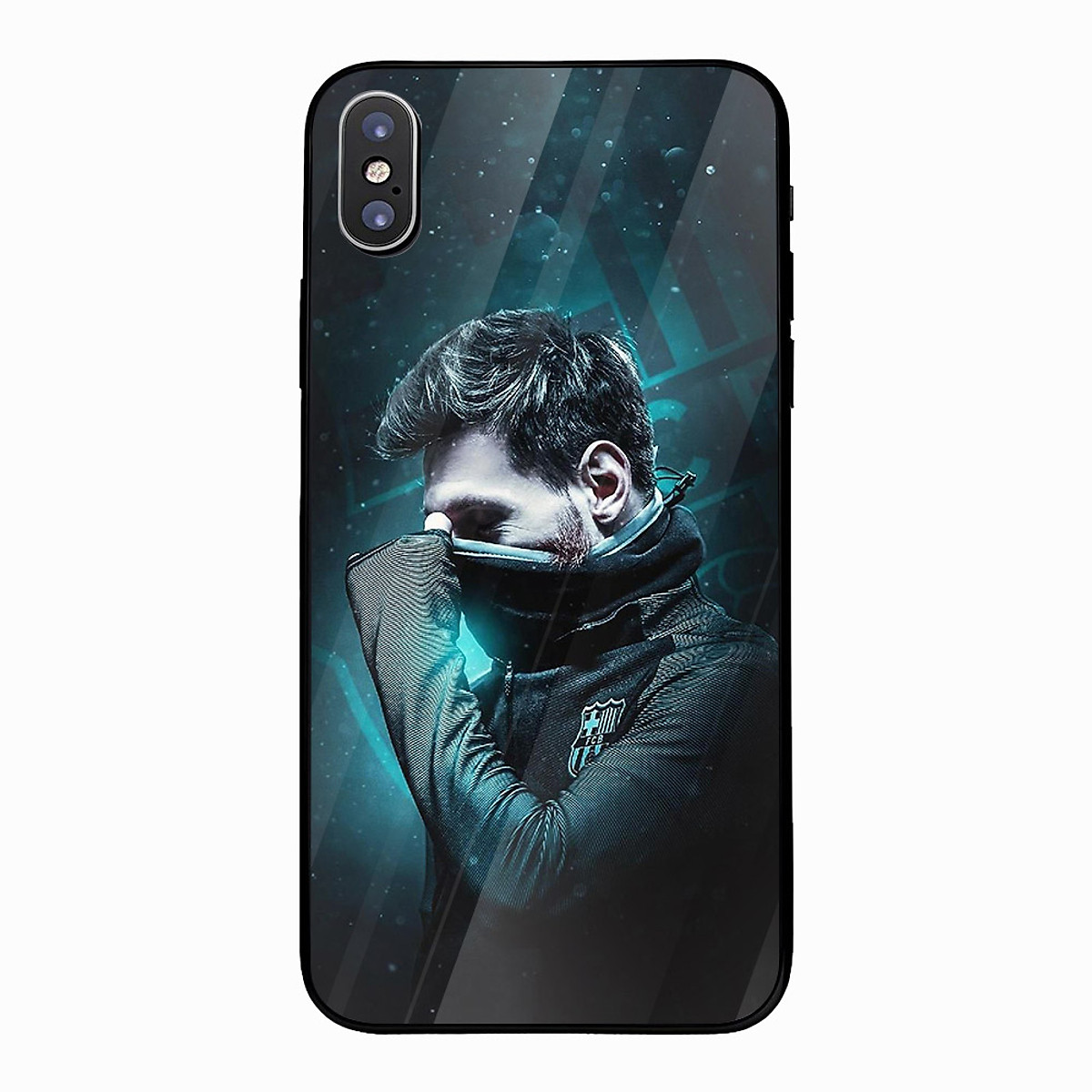 Ốp điện thoại kính cường lực cho máy iPhone X - Leo Messi MS ACZTU008