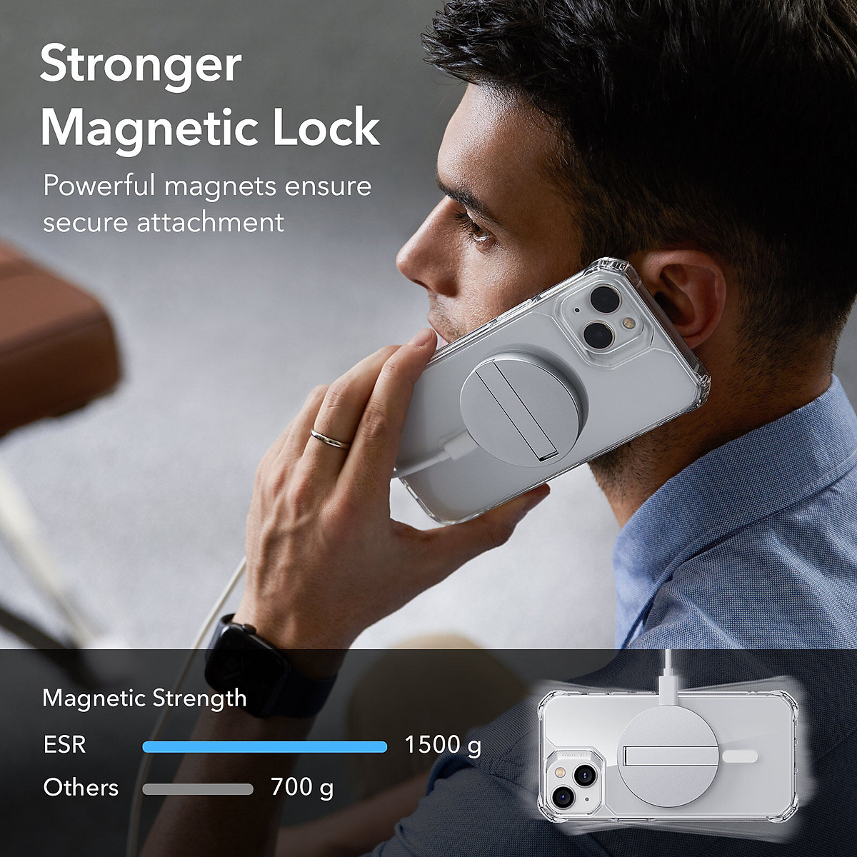 Ốp Lưng ESR Air Armor Clear Halo Lock dành cho iPhone 14 /14 Plus/ 14 Pro / 14 Pro Max - Hàng Chính Hãng