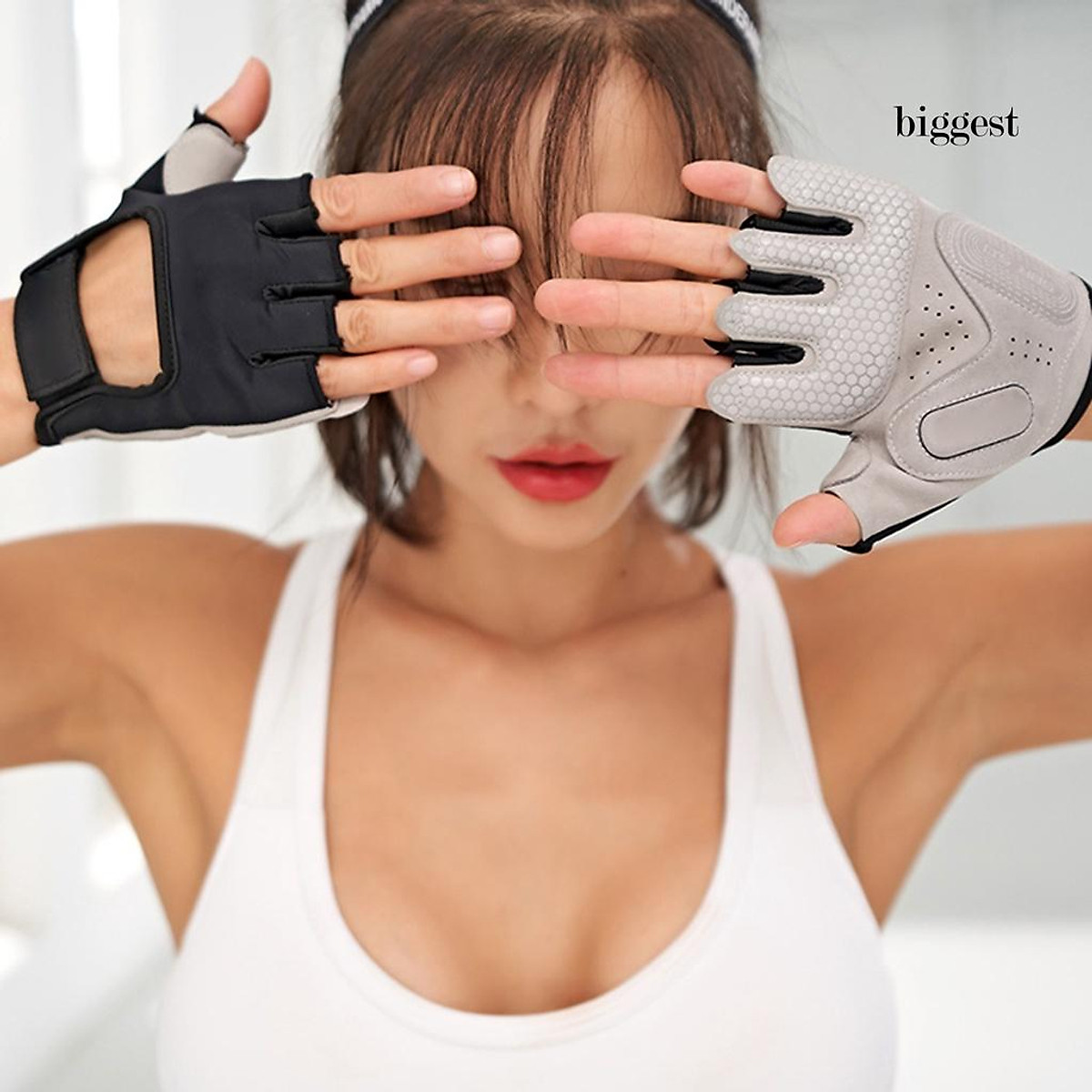 Set 2 Găng Tay Thể Thao Hở Ngón Chống Trượt Cho Nam Nữ