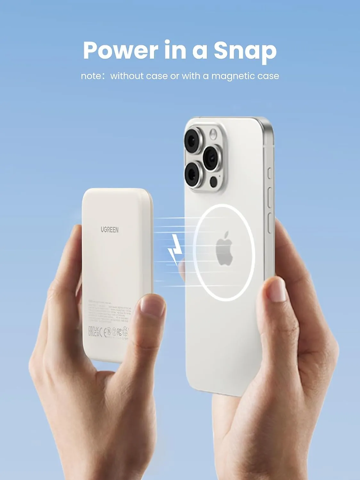 Pin sạc dự phòng UGREEN 5000 - 10000mAh Magnetic Wireless Power Bank PB560 / PB561 / 25207, 25208, 25866, 25208, 35279 - Hàng chính hãng