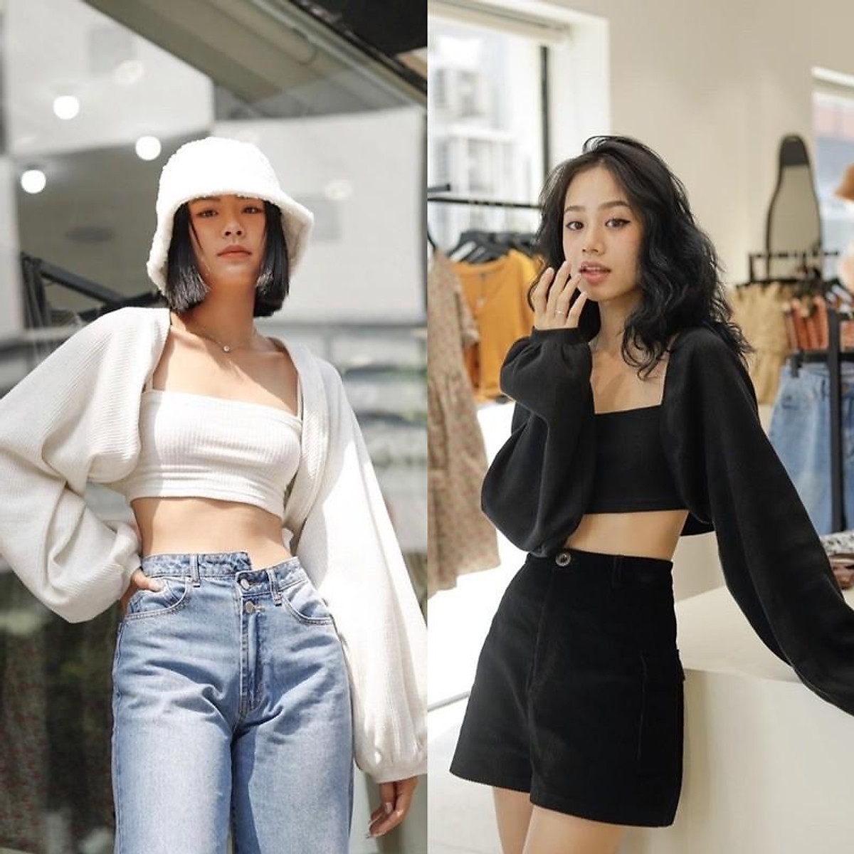 Set áo croptop hoa cúc và chân váy dài 3 tầng  Lazadavn