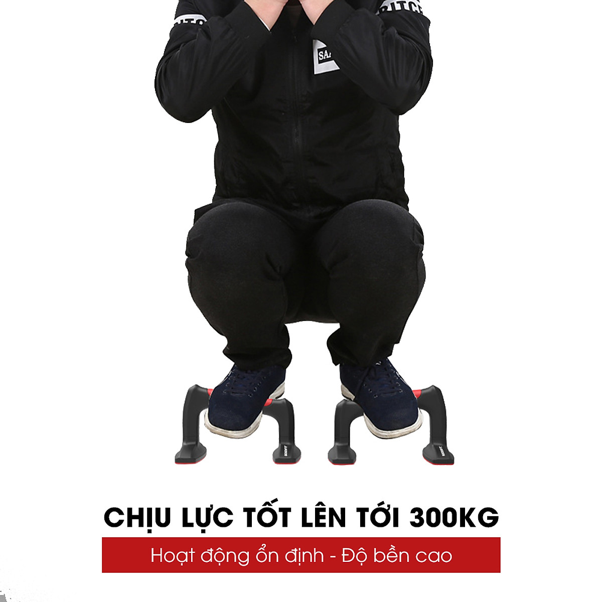 Dụng cụ chống đẩy, hít đất cao cấp đế chống trượt, chịu lực 300kg hàng chính hãng Goodfit GF301PU