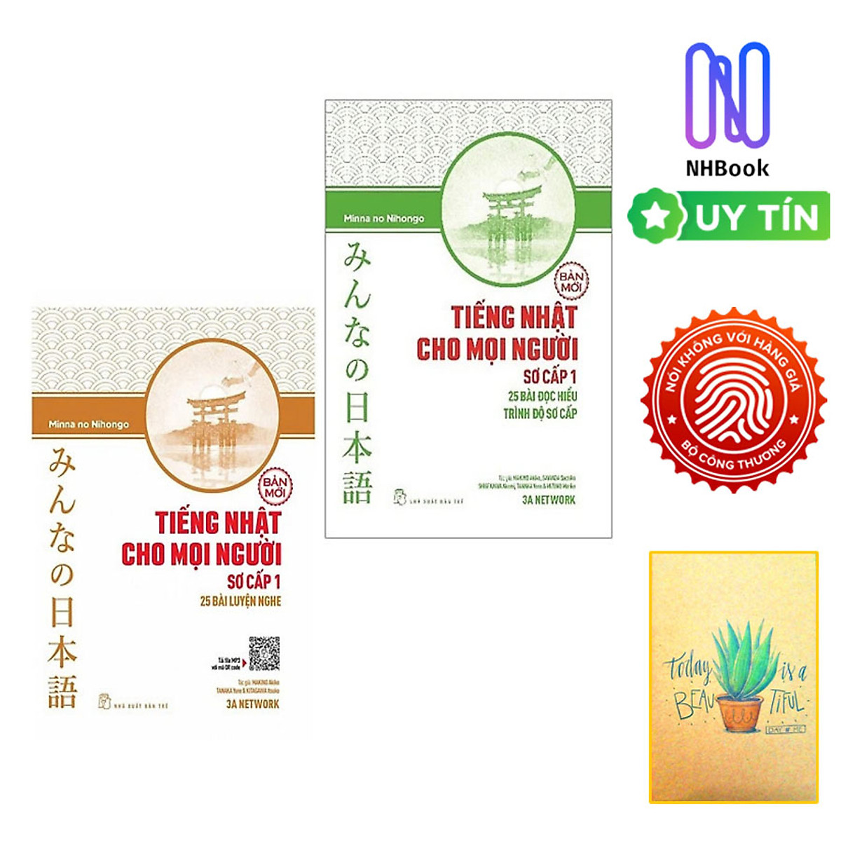 Combo Minna No Nihongo Tiếng Nhật Cho Mọi Người Sơ Cấp 1: 25 Bài Đọc Hiểu Trình Độ Sơ Cấp + 25 Bài Luyện Nghe (Bộ Sách Nâng Cao Kỹ Năng Nghe Và Đọc Hiểu Tiếng Nhật Hiệu Qủa Nhất Dành Cho Người Việt / Tặng Kèm Bookmark Green Life)