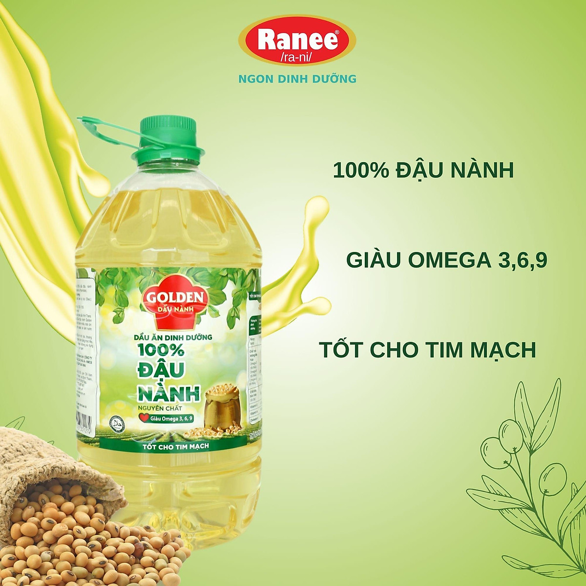 Dầu Đậu Nành cao cấp Golden 5 lít