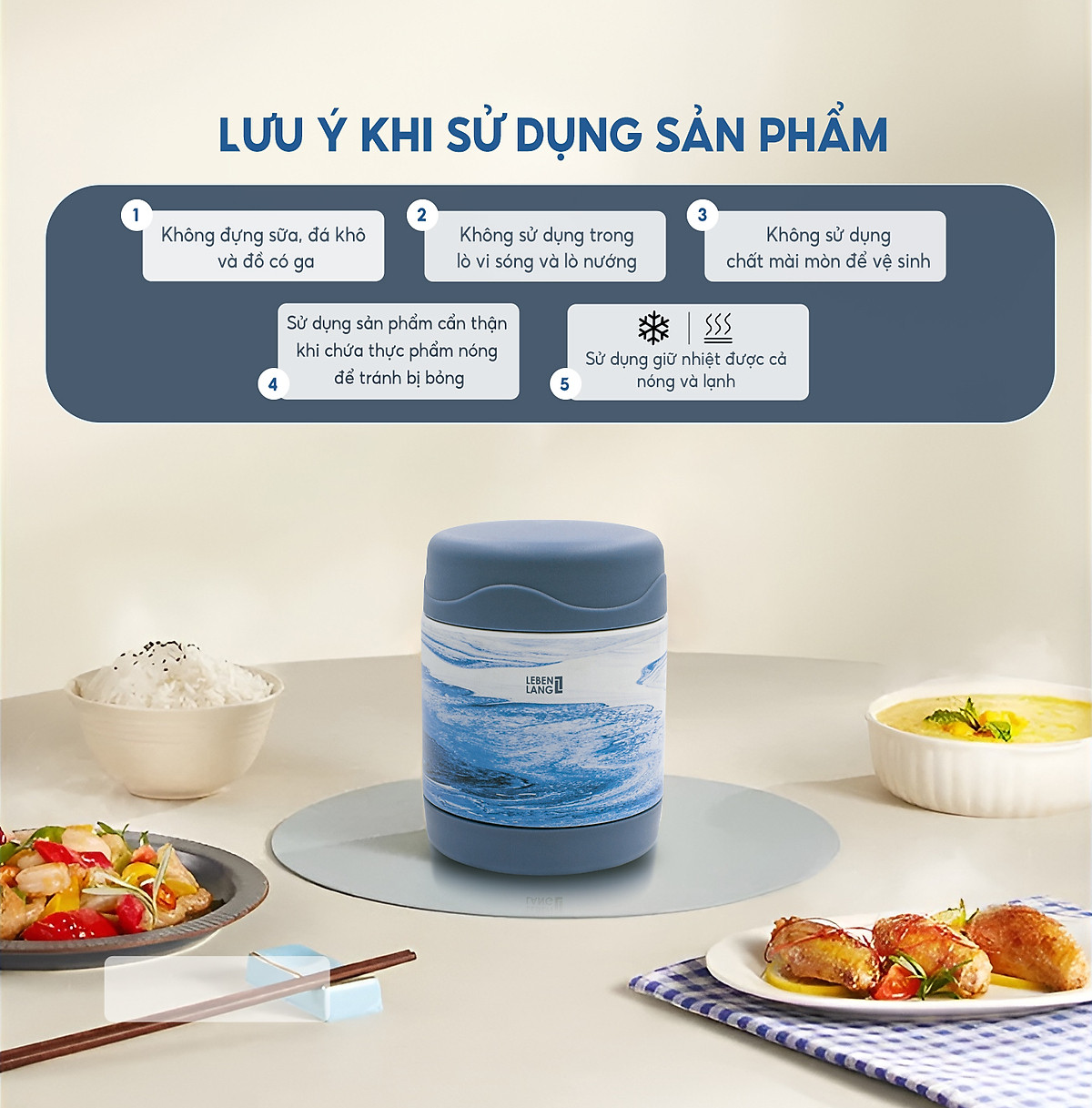 Hộp cơm giữ nhiệt cho bé Lebenlang LBL3032, cà men chất liệu inox304, dung tích 300ml, thiết kế nhỏ gọn - hàng chính hãng