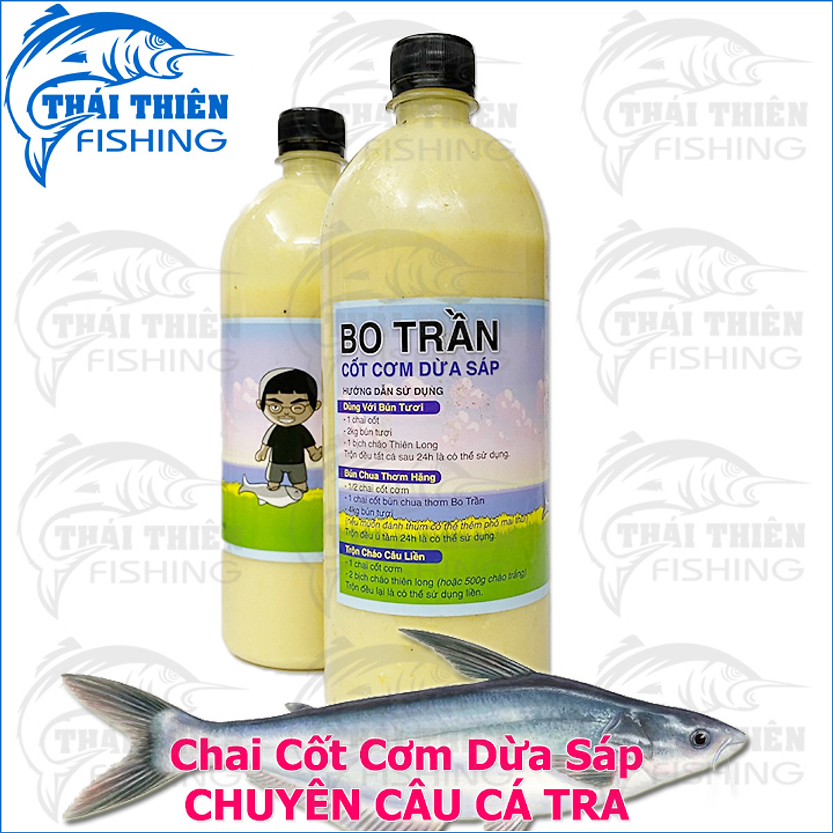 Mồi Câu Cá Tra Bo Trần Chai Cốt Cơm Dừa Sáp 1kg Dùng Câu Sông Tự