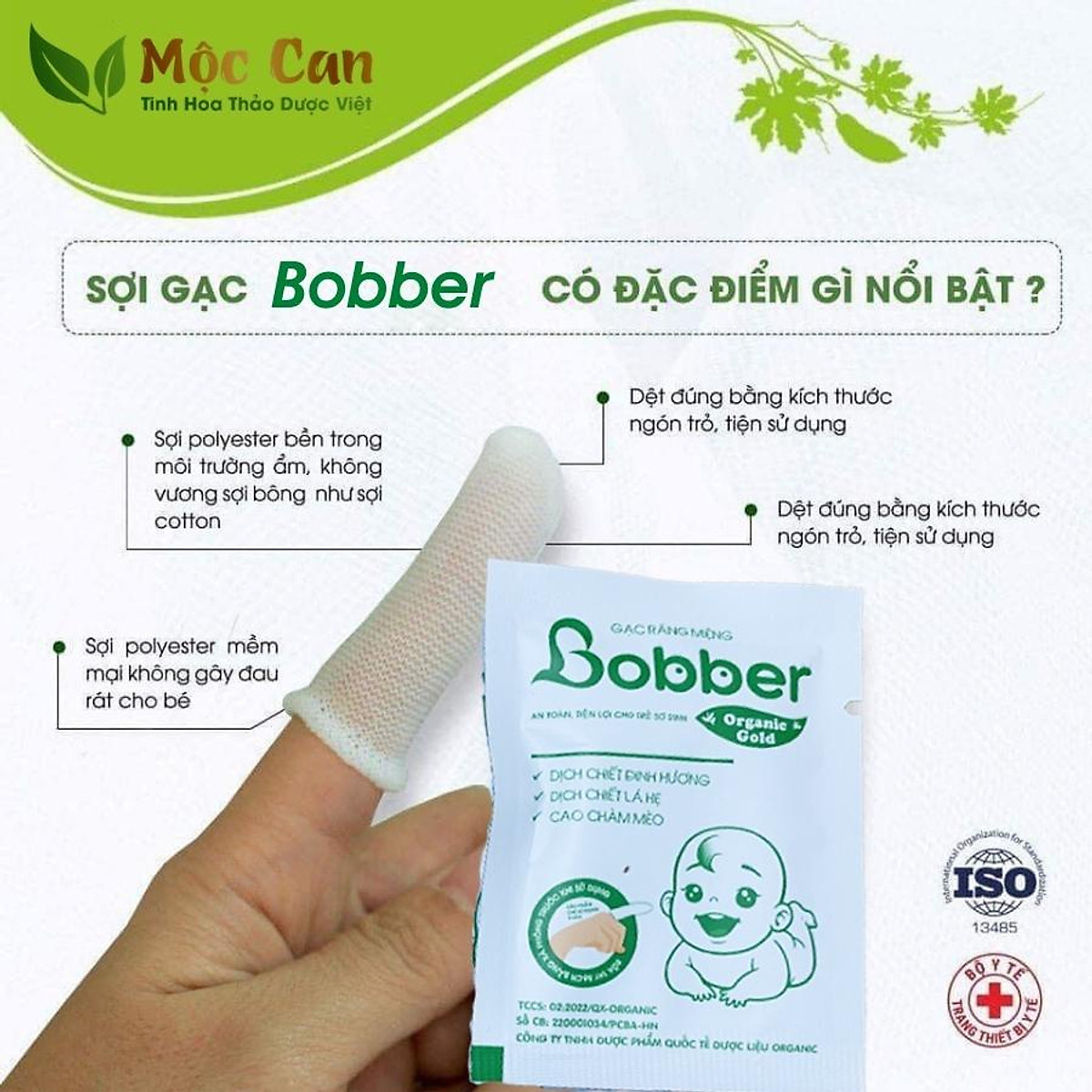 Gạc Rơ Lưỡi Cho Bé Bobber Làm Sạch Răng, Lưỡi, Nướu và Khoang Miệng Cho Bé - 30Gói/Hộp