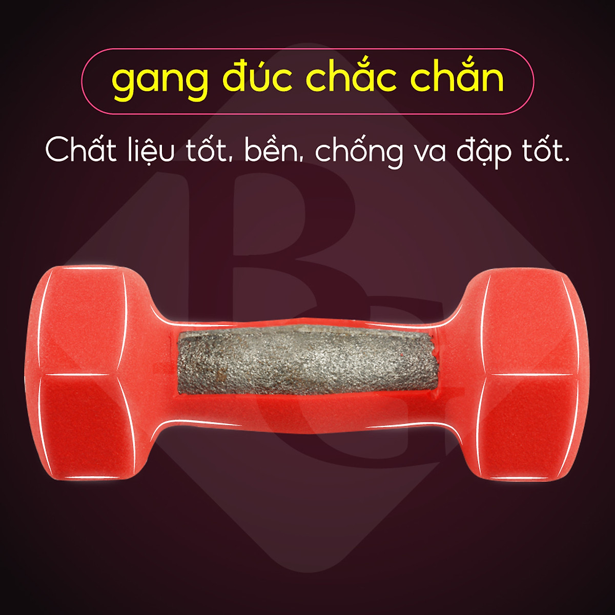Bộ 2 tạ tay lõi sắt bọc cao su, tạ tập tay cao su 1kg 2kg 3kg 4kg 5kg BG (hàng nhập khẩu)
