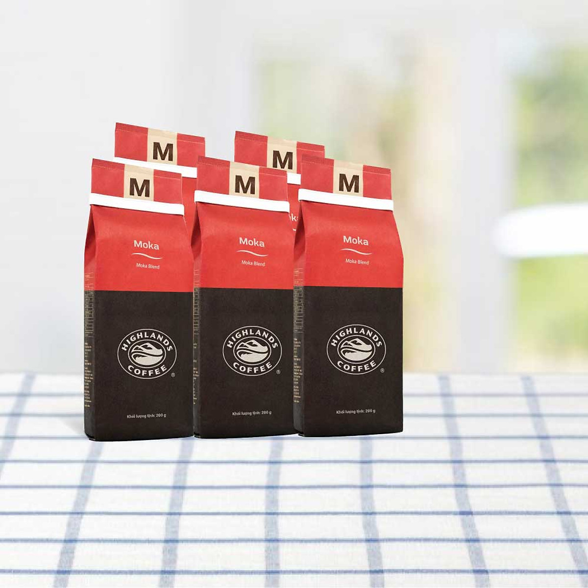 Combo 5 Cà phê rang xay Moka Highlands Coffee 200g - dòng cà phê cao cấp