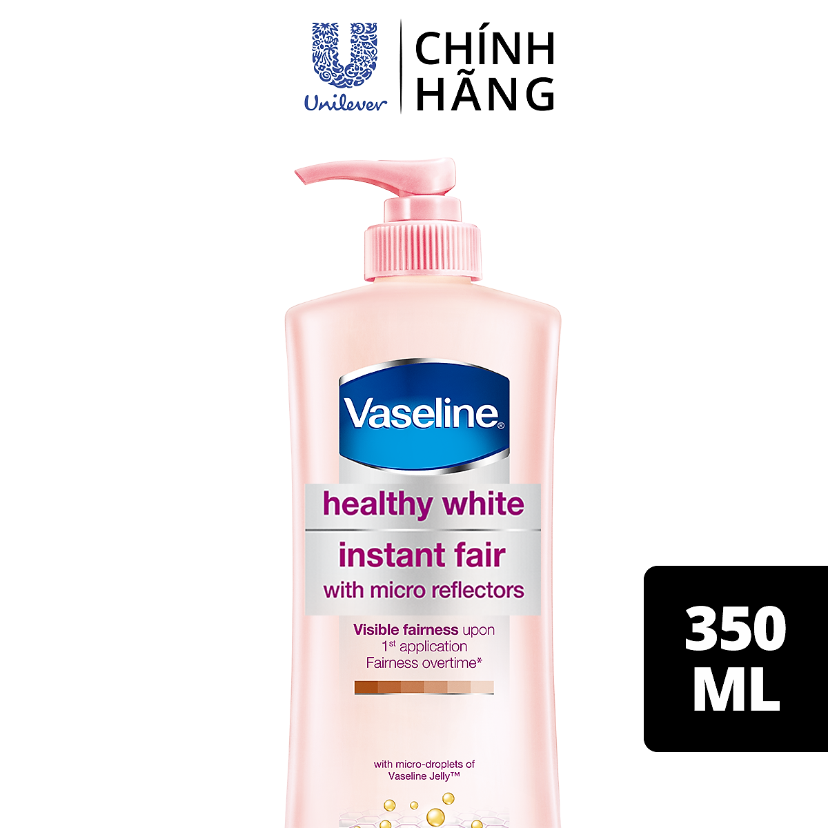 Sữa Dưỡng Thể 350Ml Vaseline Dưỡng Ẩm Sáng Da Instant Radiance Vi Chất Phản Quang Giúp Da Sáng Tức Thì Gấp 4 Lần
