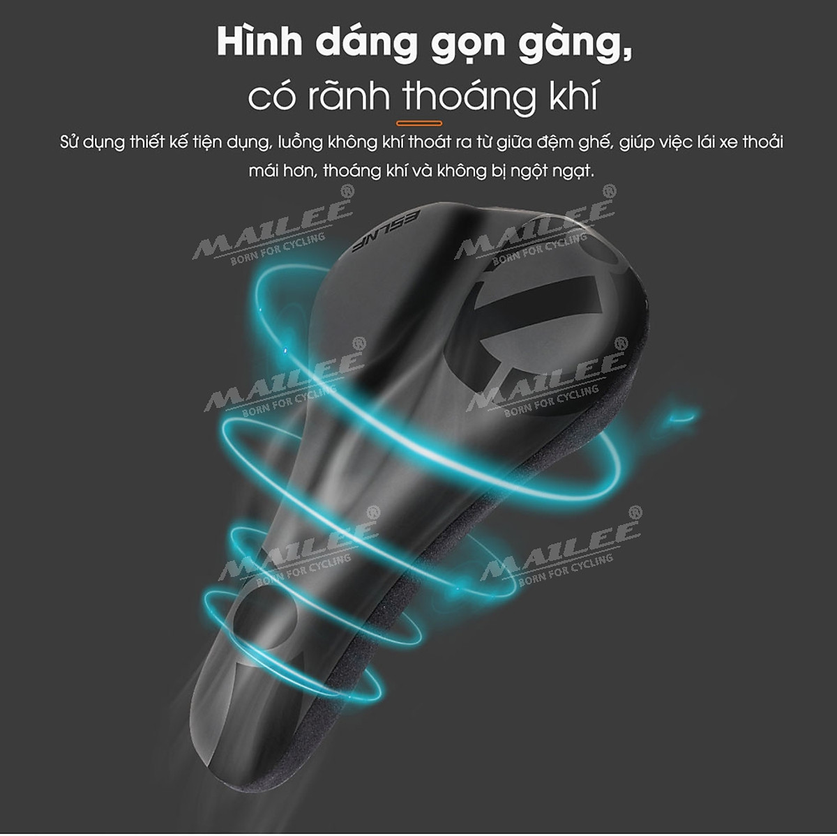 Vỏ Bọc lót yên xe đạp thể thao thoáng khí ESL-01 với bọt biển mềm dày, 1 cỡ size 28x18 cm cho xe đạp địa hình/ xe đạp đua đường trường