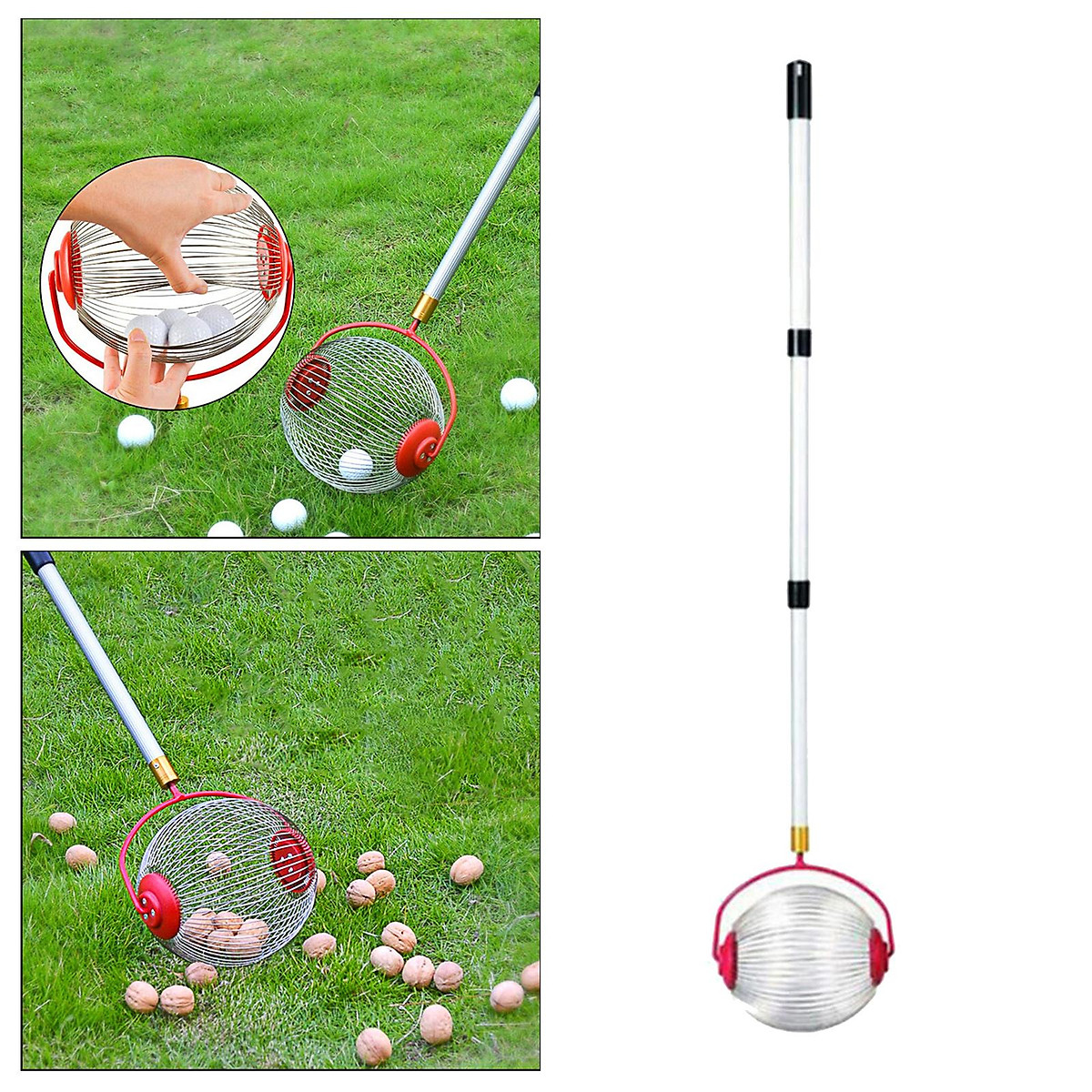 Nut Gatherer Golf Ball Collector Garden Rolling Nut Harvester Fruit Picker