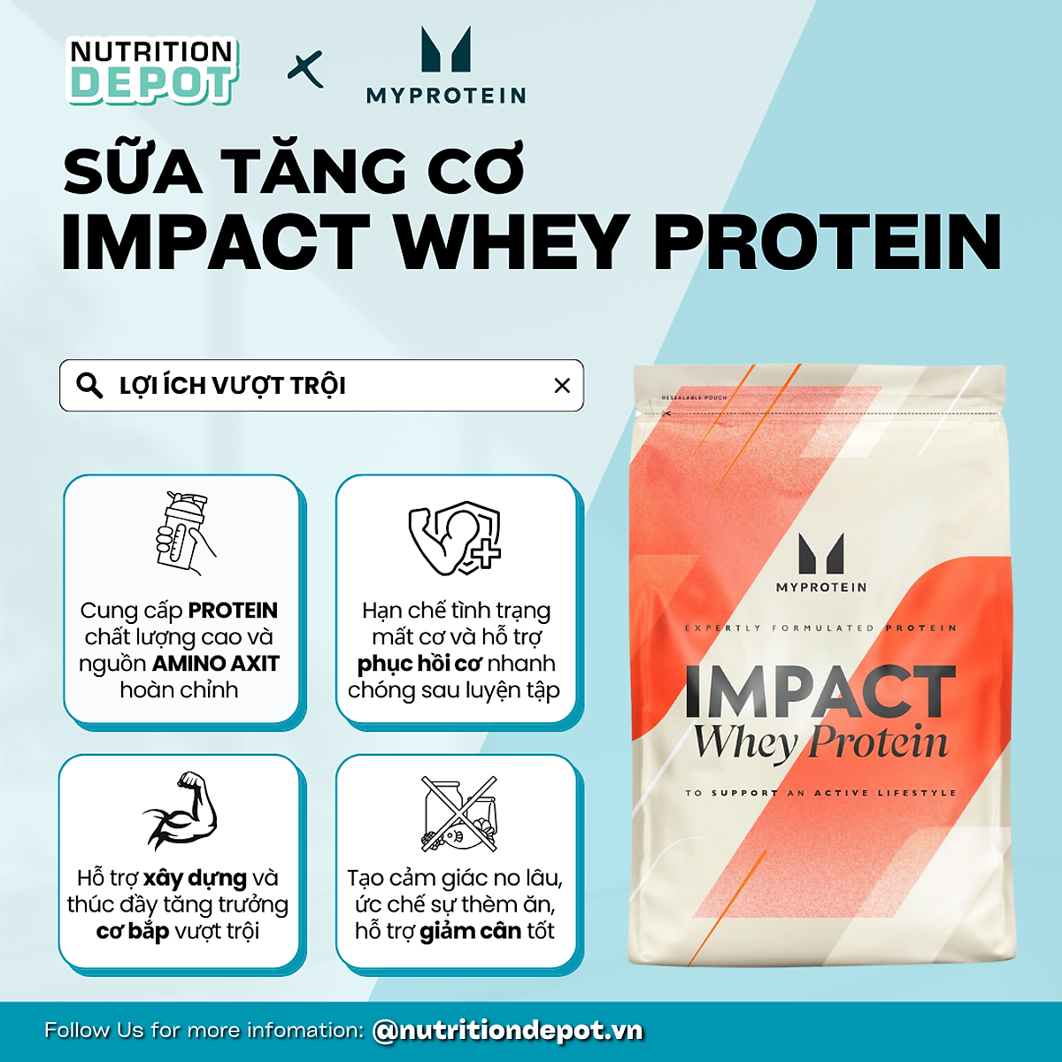 Sữa tăng cơ Impact Whey Protein Myprotein 2.5kg - Nutrition Depot