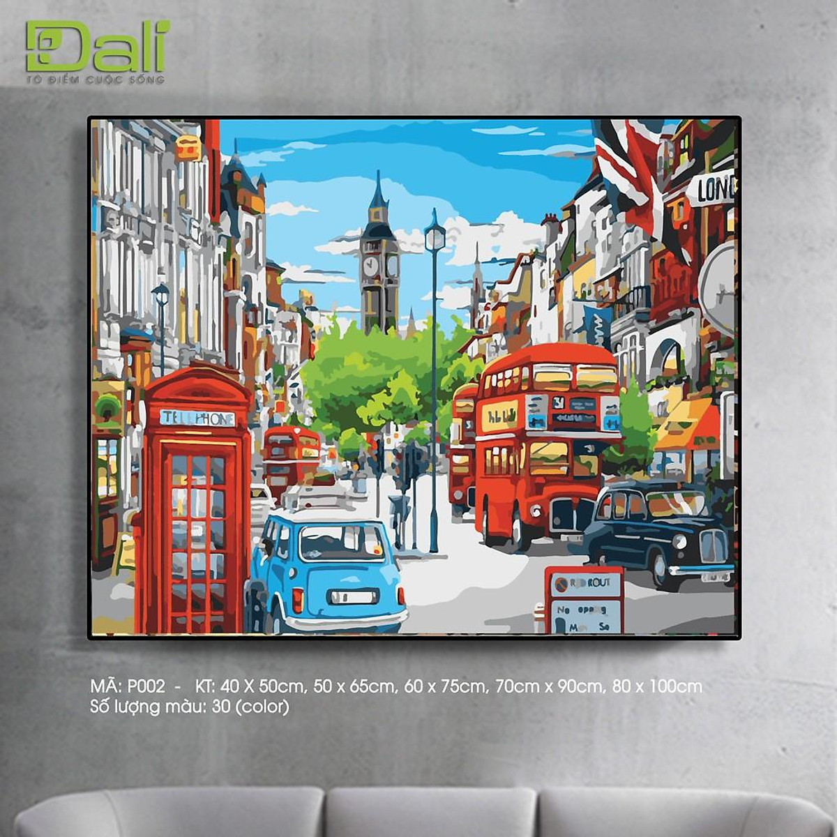 Mua Tranh Treo Tường Tự Tô Màu Số Hóa Dali Tranh Thành Phố London Ph002 -  40X50 Cm Tại Xưởng Tranh Số Hóa Dali