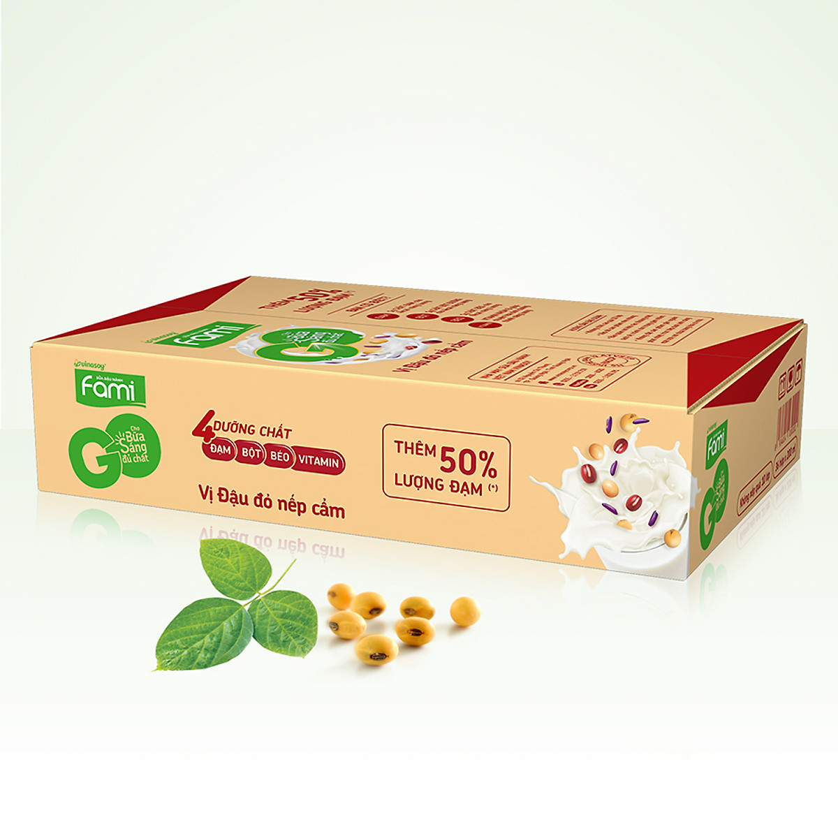 Thùng Sữa Đậu Nành Famigo Đậu Đỏ Nếp Cẩm (200ml x 36 Hộp)