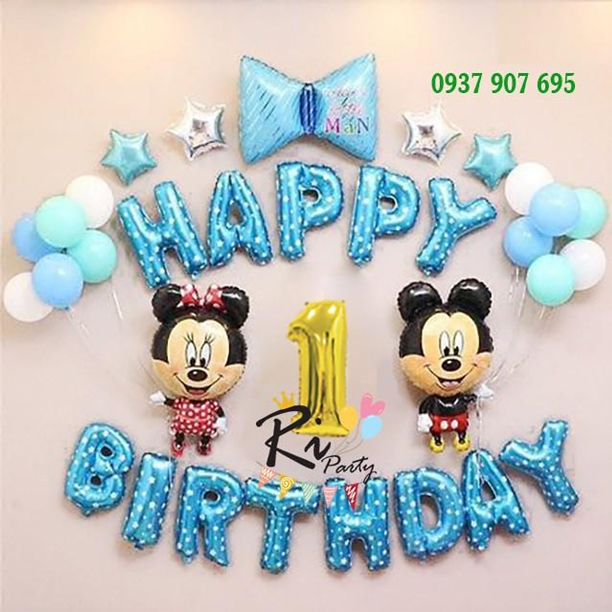 Bộ trang trí sinh nhật happy birthday chú gấu  Sét bong bóng trang trí  tiệc thôi