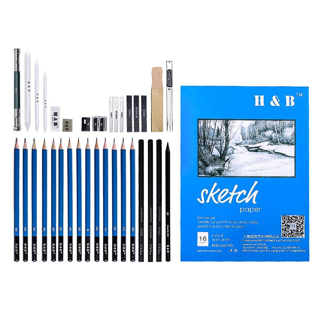 Pro Sketching Pencil Set Graphite Charcoal Pencil Drawing Tools Kit Art Set